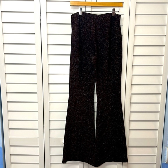 Urban Outfitters Silence+Noise Bella Shimmer Pull On Stretch Flare Pants Medium - Picture 7 of 10